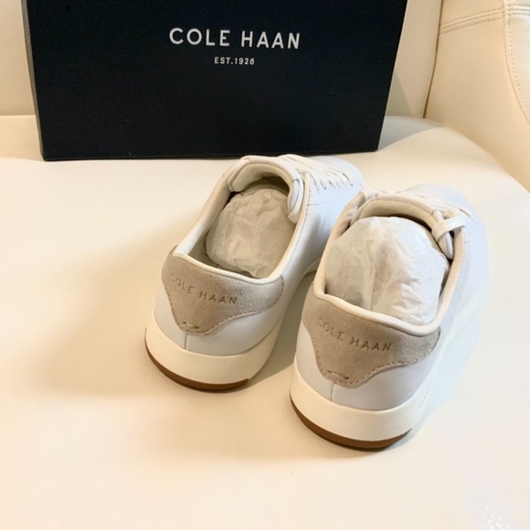 Cole Haan GrandPro Tennis White Leather Sneakers - Picture 11 of 12